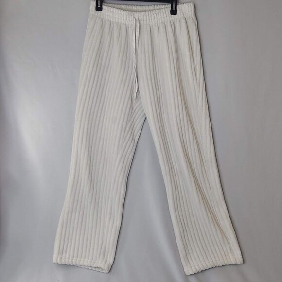 Life Rocks Womens Large White Ribbed Plush Lounge Pants - Picture 8 of 8